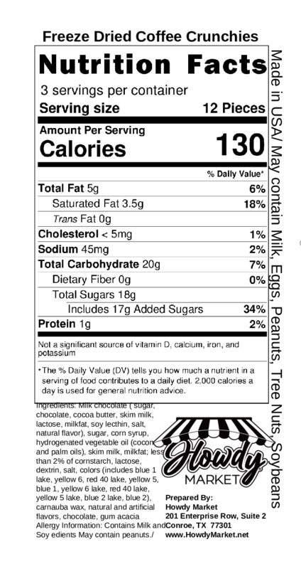 Freeze Dried Coffee Crunchies- 3 Oz