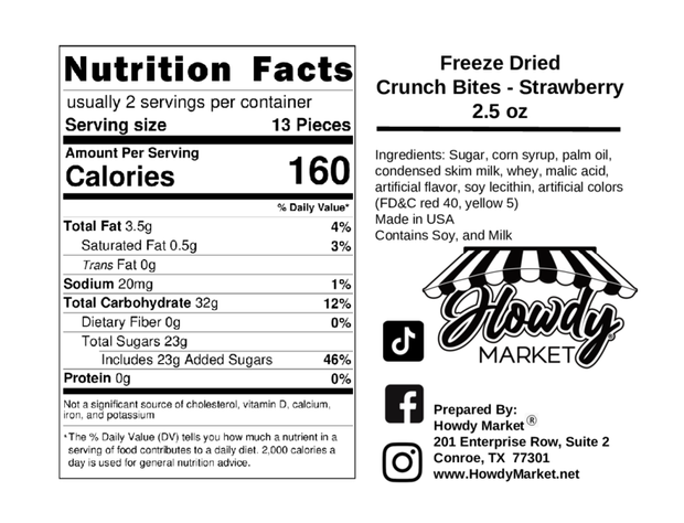 Freeze Dried Strawberry Crunch Bites - 2.5 oz