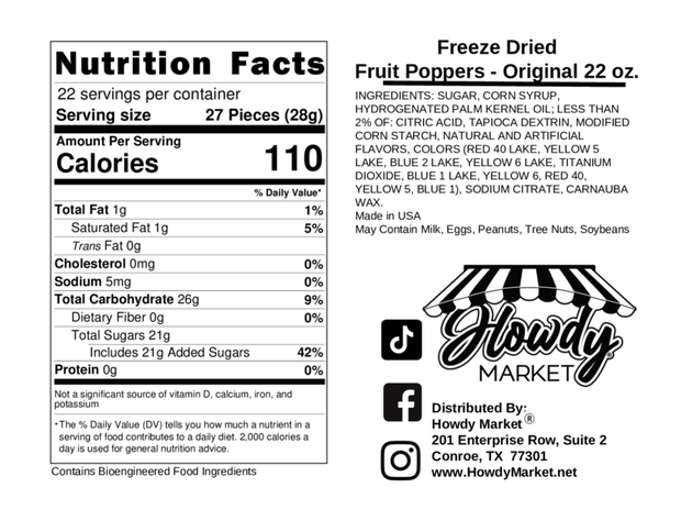 Freeze Dried Fruit Poppers  Choose Variety