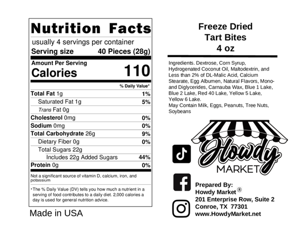 Freeze Dried Tart Bites 4 oz