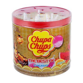 Chupa Chups - The Best of Cola, Creamy, and Fruit - Lollipops (60 count, Net weight 1.58 LBS) (1 pack)